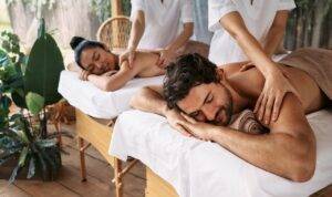 Couple is taking Couples Massage Therapy at Mali Healing Spa NYC