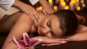 Woman Getting a Swedish Massage in New York for Total Relaxation