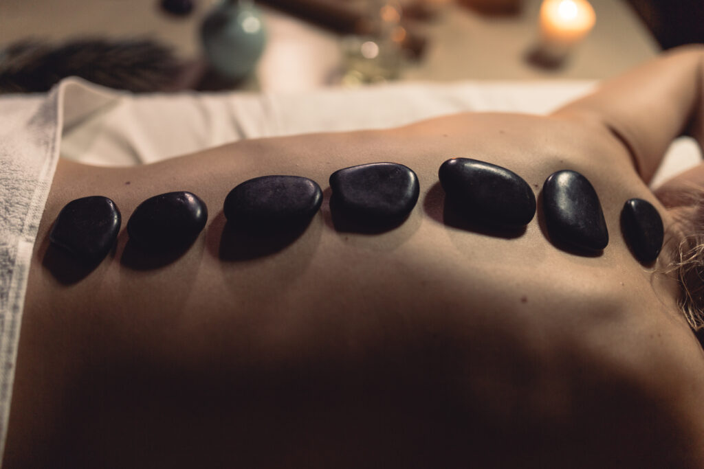 Hot Stone Massage on Back