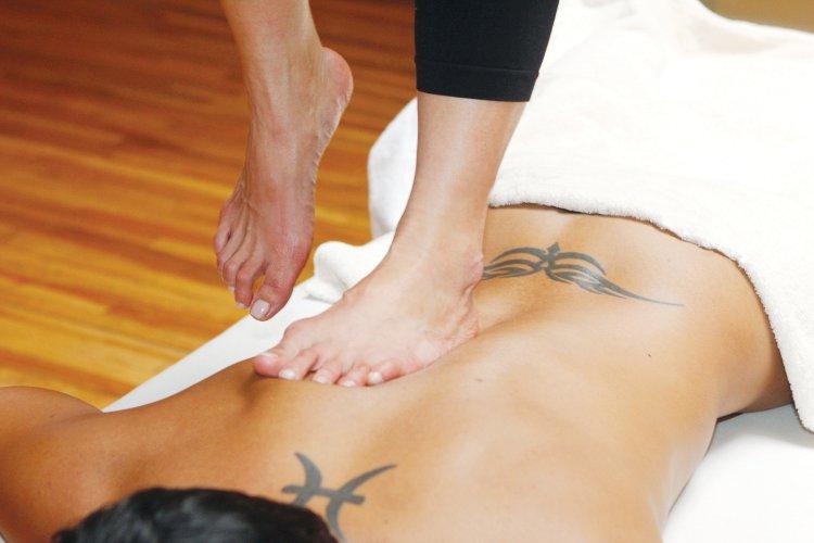 A relaxed individual after receiving deep pressure massage therapy